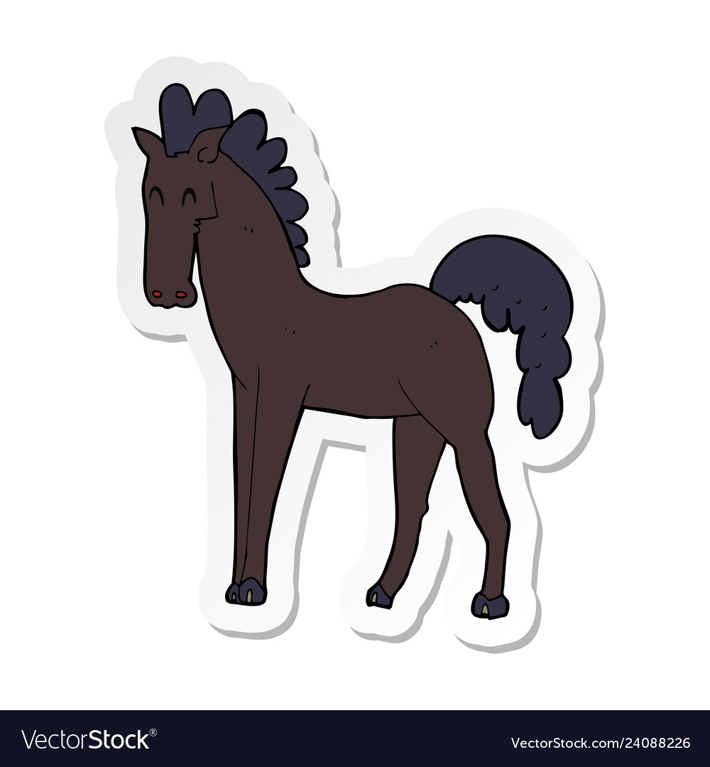 Sticker of a cartoon horse Royalty Free Vector Image