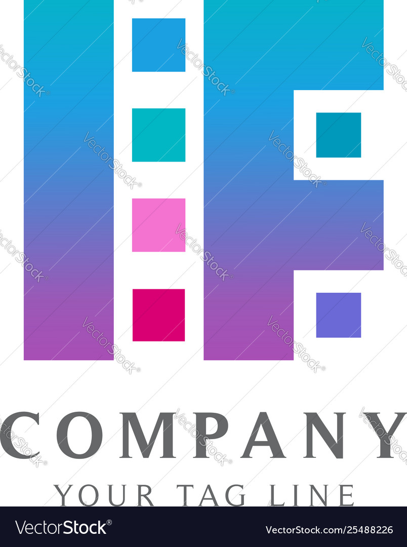 Template letters i and f with abstract forms