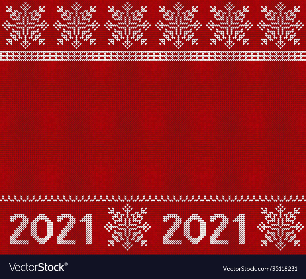 2021 snowflakes knitted sweater new year pattern