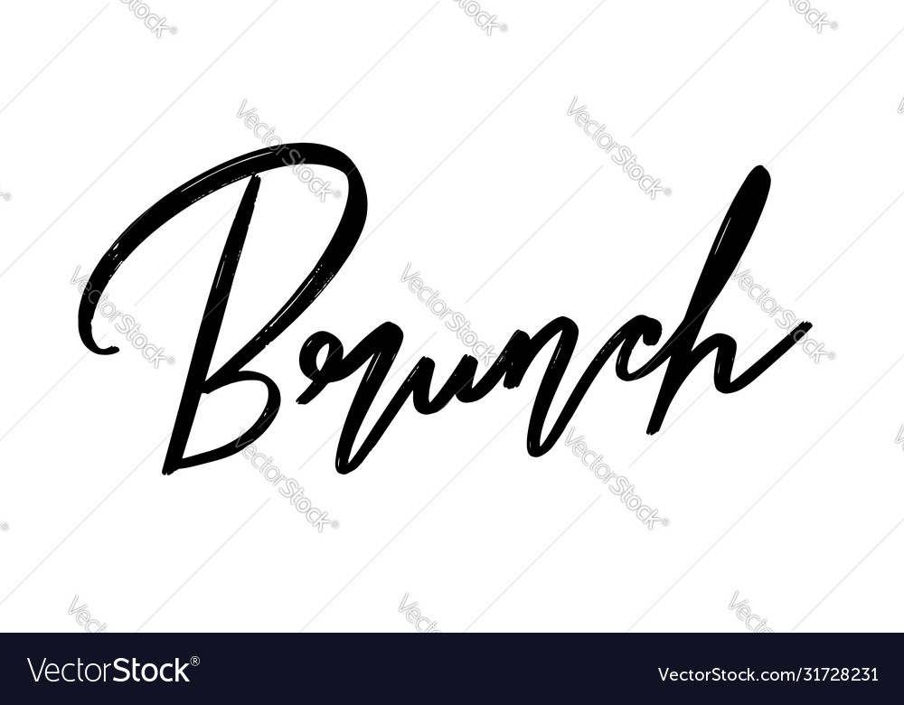 Brunch hand drawn lettering isolated template