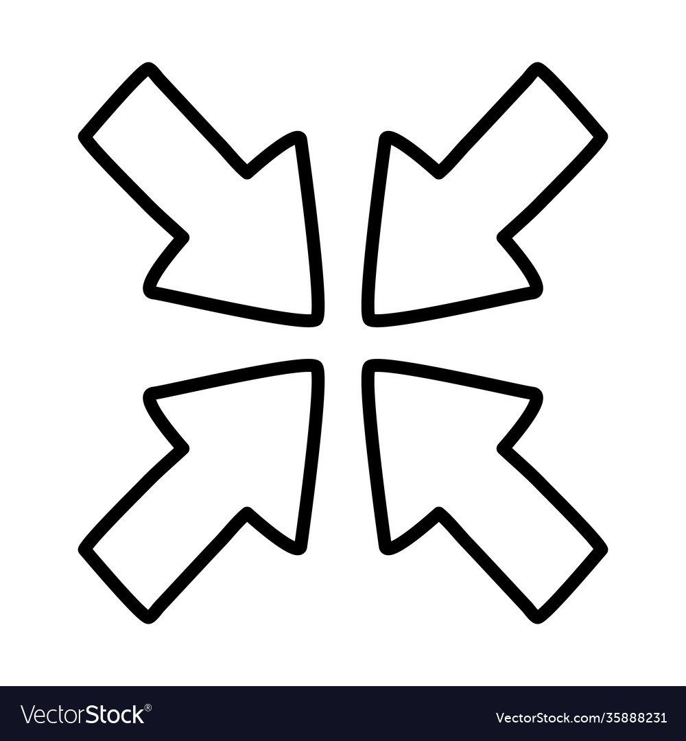 Compress arrows icon line style