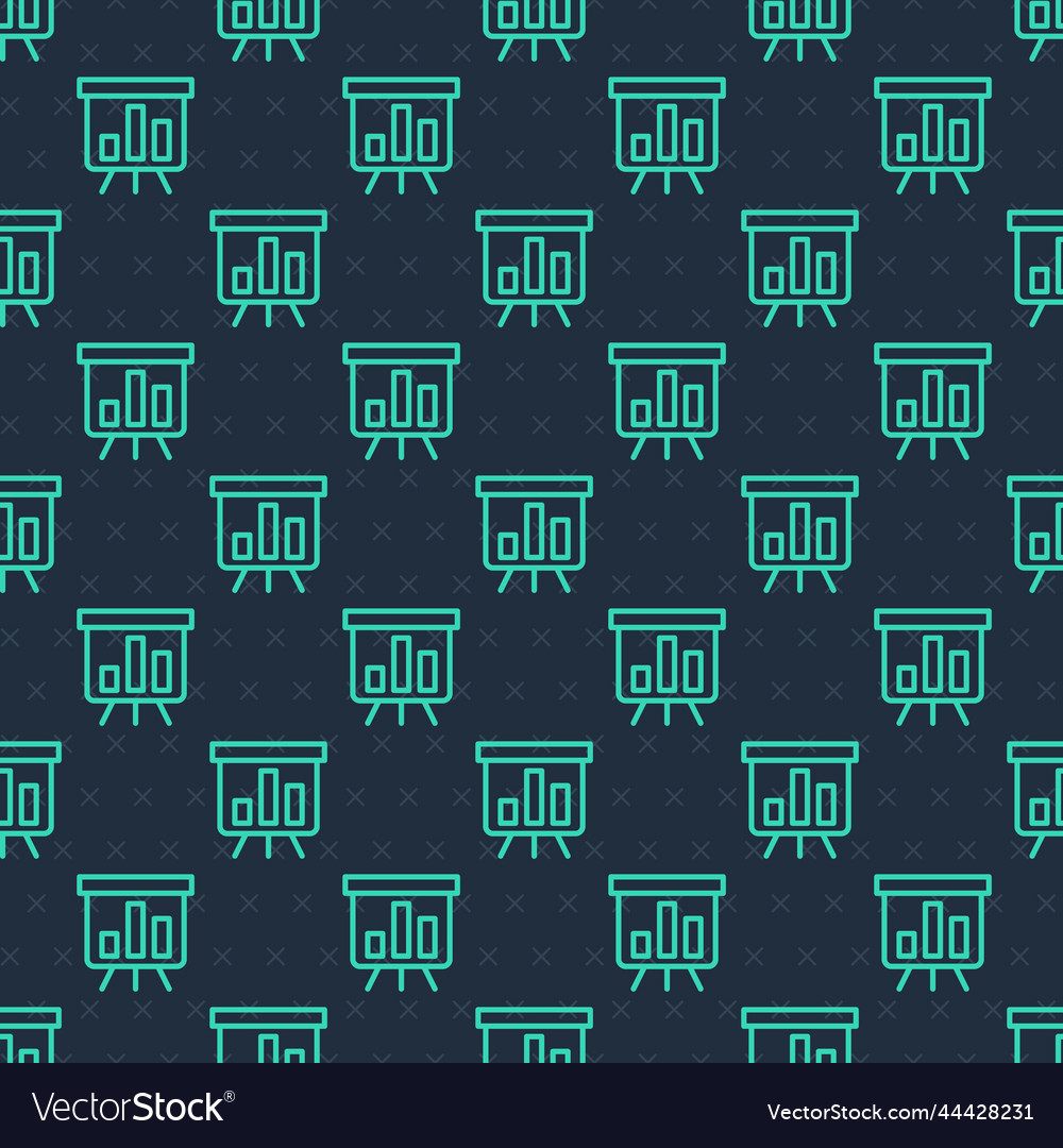 Green line board with graph chart icon isolated