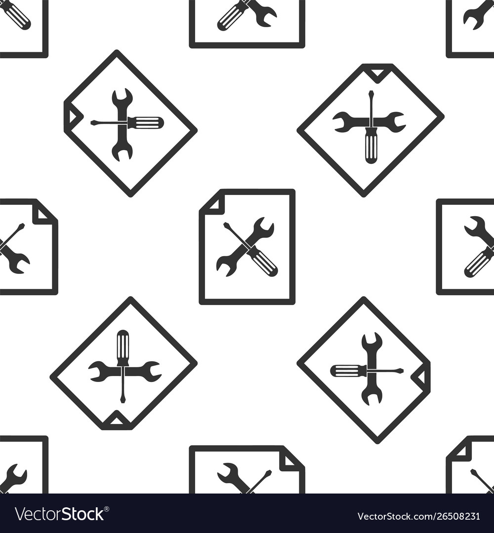 Grey file document with screwdriver and wrench