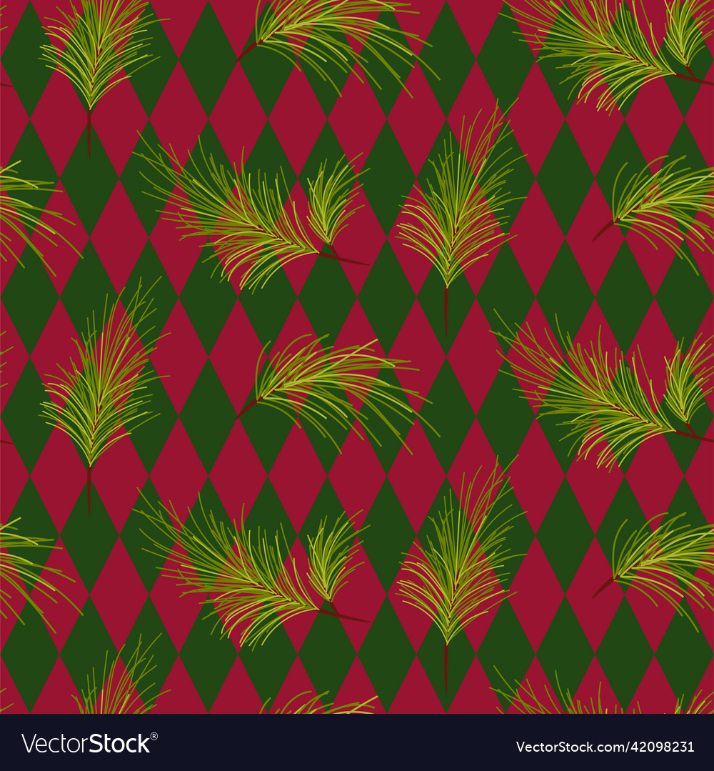 Harlequin or argyle pattern green and red