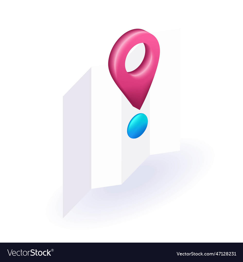 Isometric 3d icon geolocation map mark point Vector Image