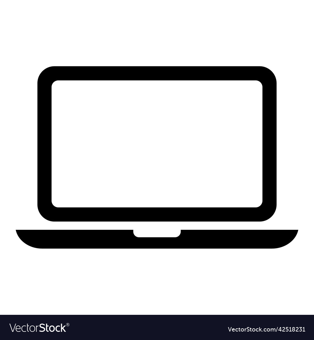 Laptop flat web icon notebook computer technology Vector Image Laptop flat web icon notebook computer technology
