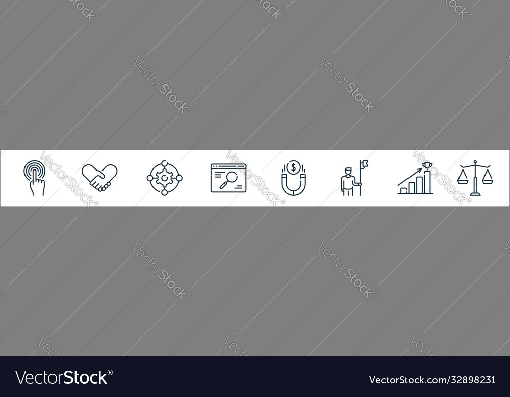 Life skills line icons linear set quality vector image Life skills line icons linear set quality