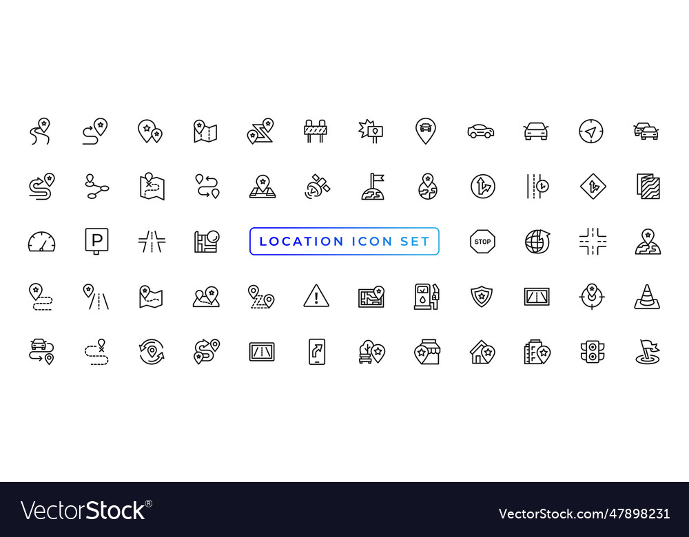 Location icons set navigation map pointer