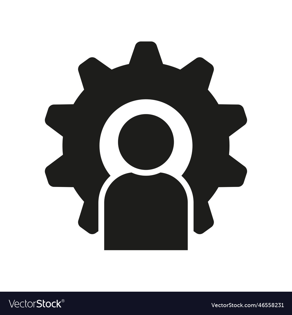 Man gear icon leader success management concept Vector Image