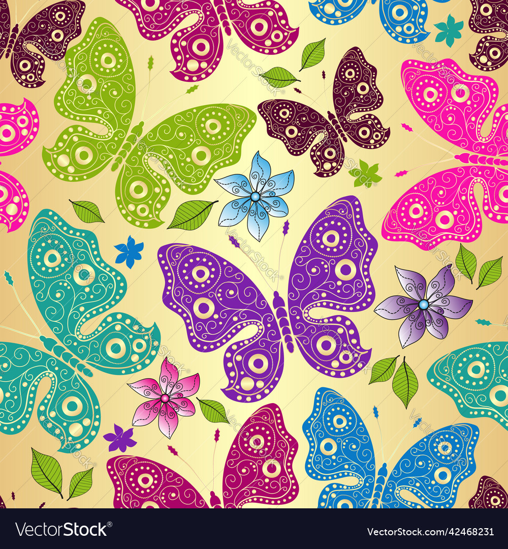 Seamless spring pattern with lace colorful