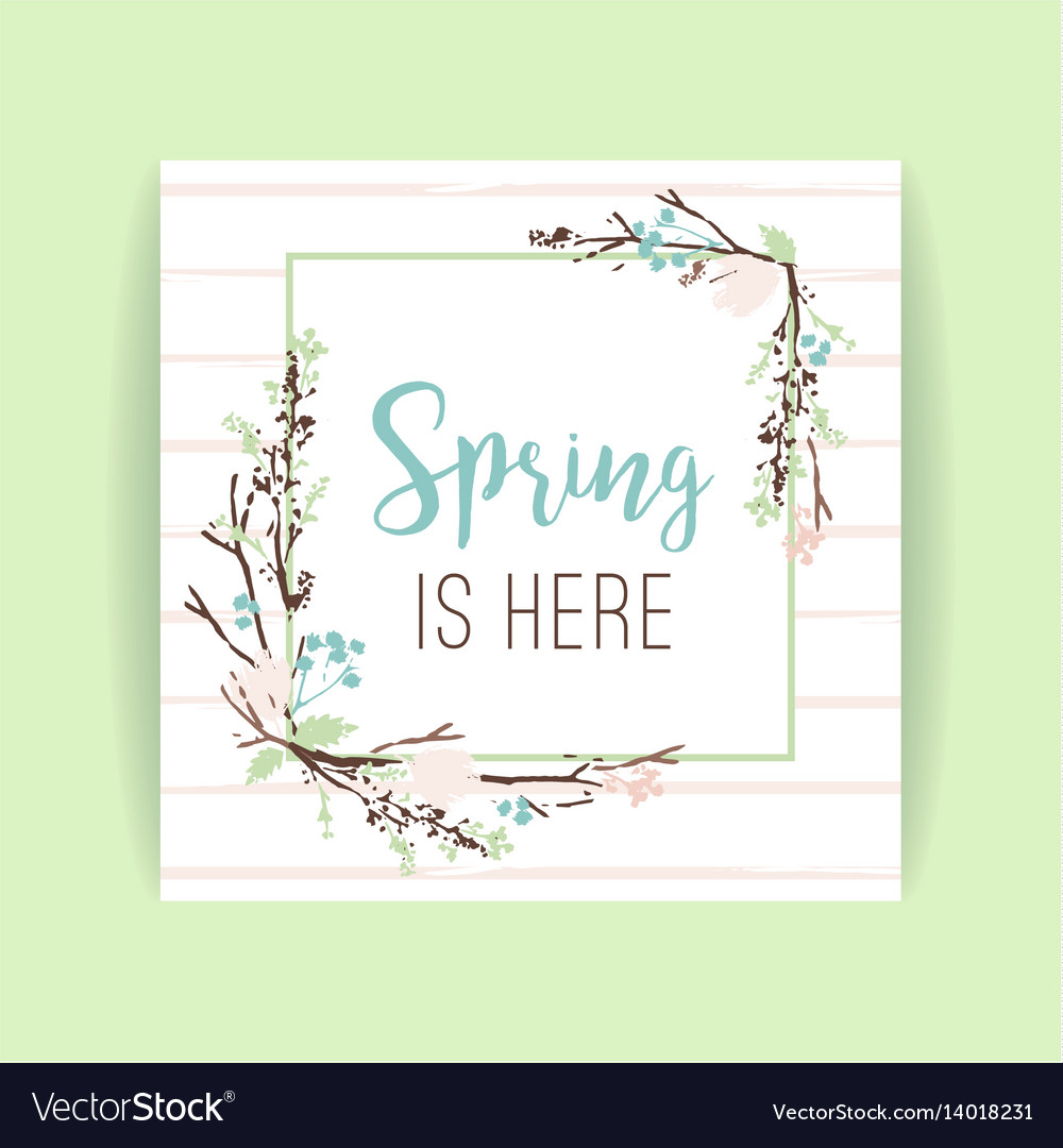 Spring frame of branches and leaves