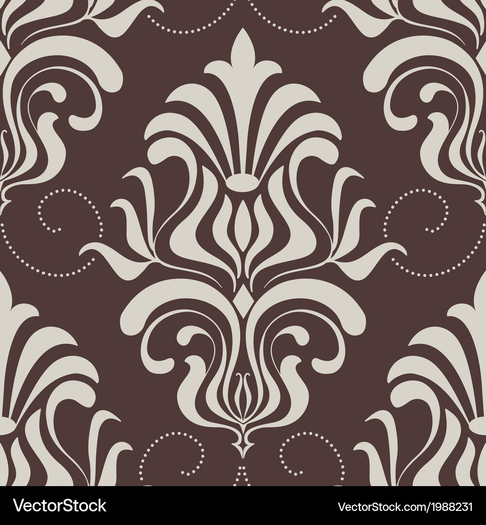 Vintage damask seamless pattern element Royalty Free Vector