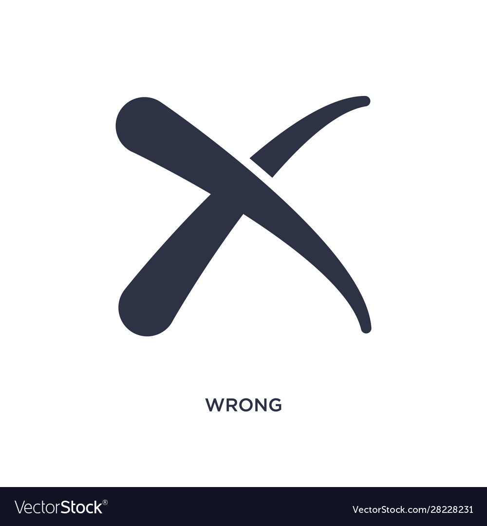 Wrong icon on white background simple element