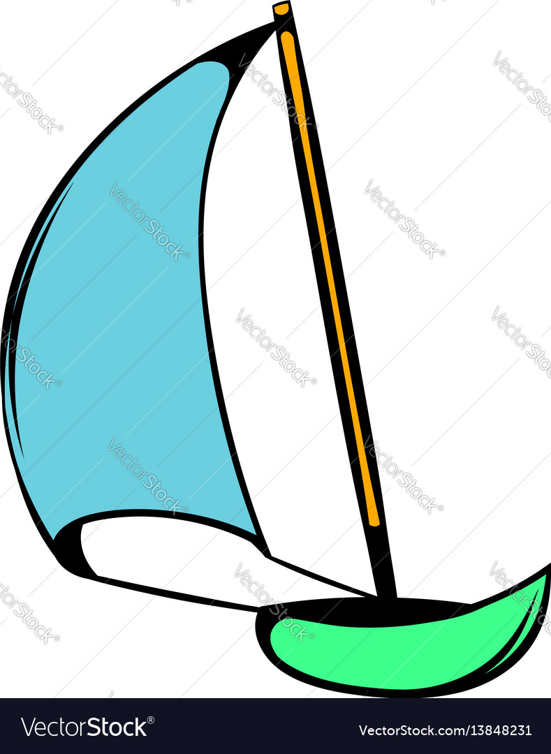 Yacht icon cartoon Royalty Free Vector Image - VectorStock