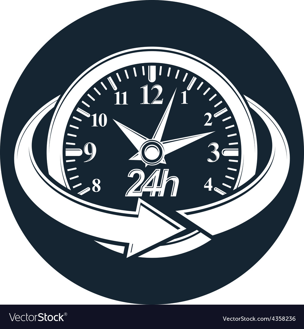 24 hours-a-day concept clock face with a dial