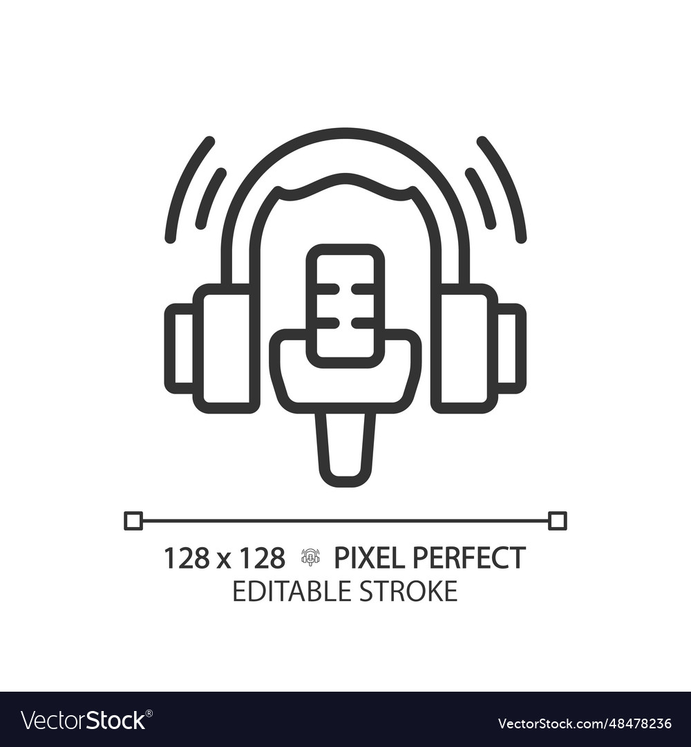 2d customizable thin linear black broadcasting Vector Image 2d customizable thin linear black broadcasting