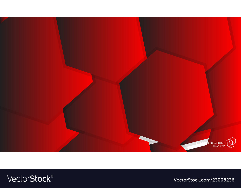 Abstract background hexagon red light and shadow vector image Abstract background hexagon red light and shadow