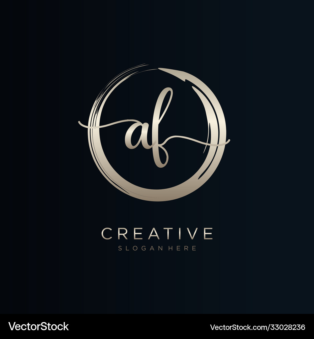 Af initial handwriting logo template Royalty Free Vector