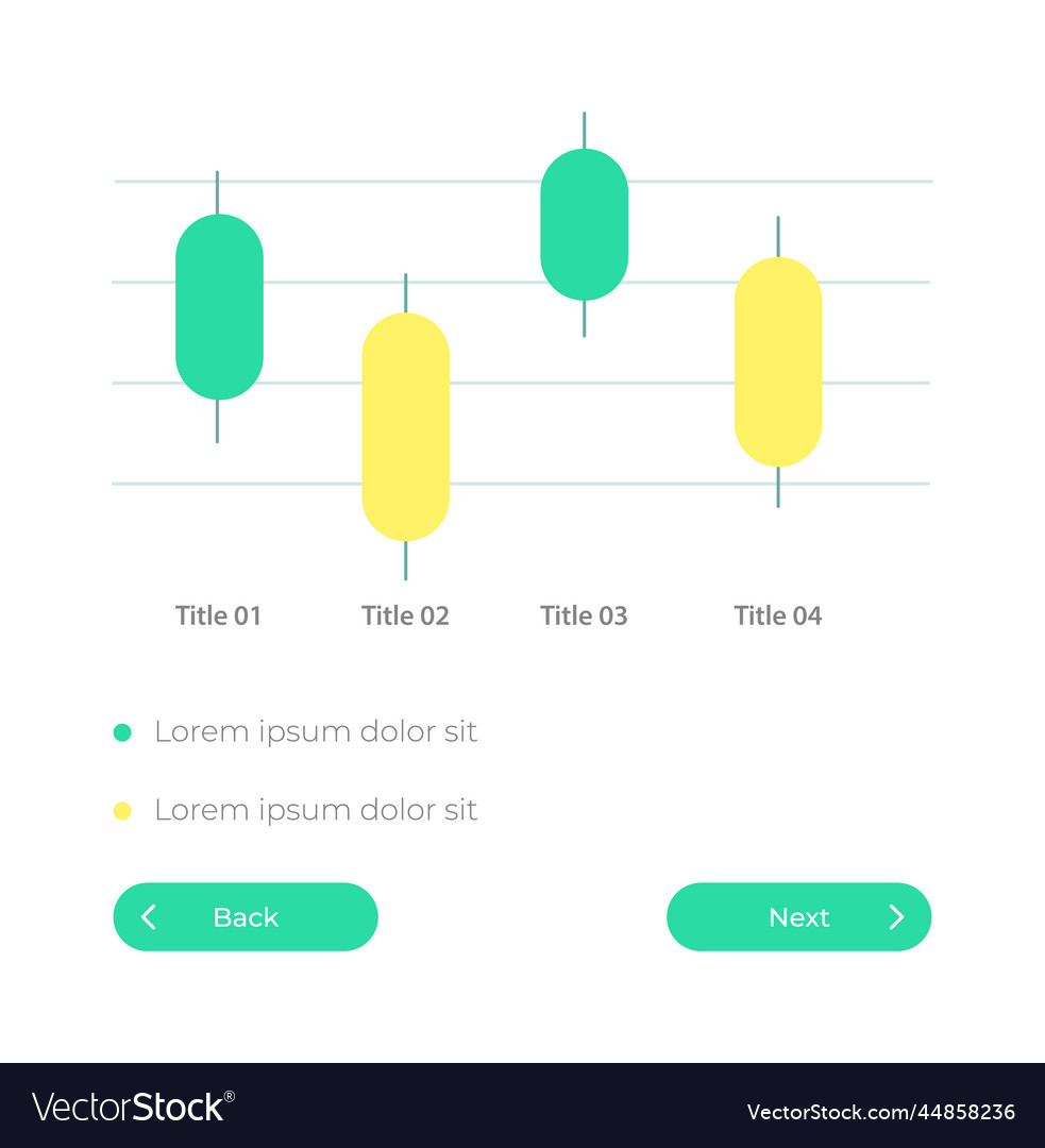 Candlestick chart ui element template vector image Candlestick chart ui element template