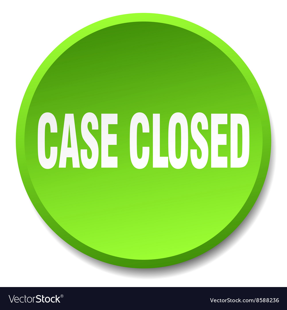 Case closed green round flat isolated push button