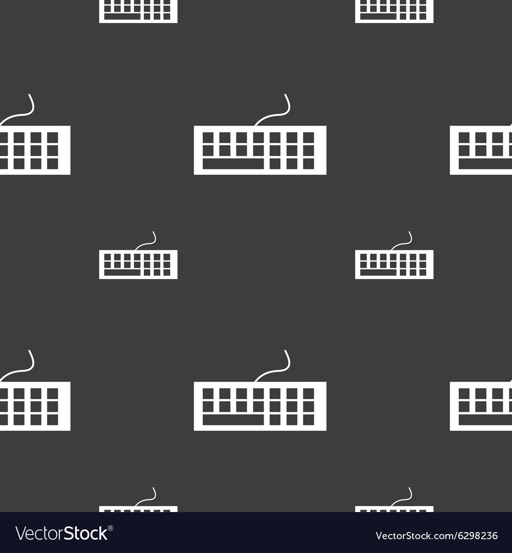 Computer keyboard icon seamless pattern on a gray