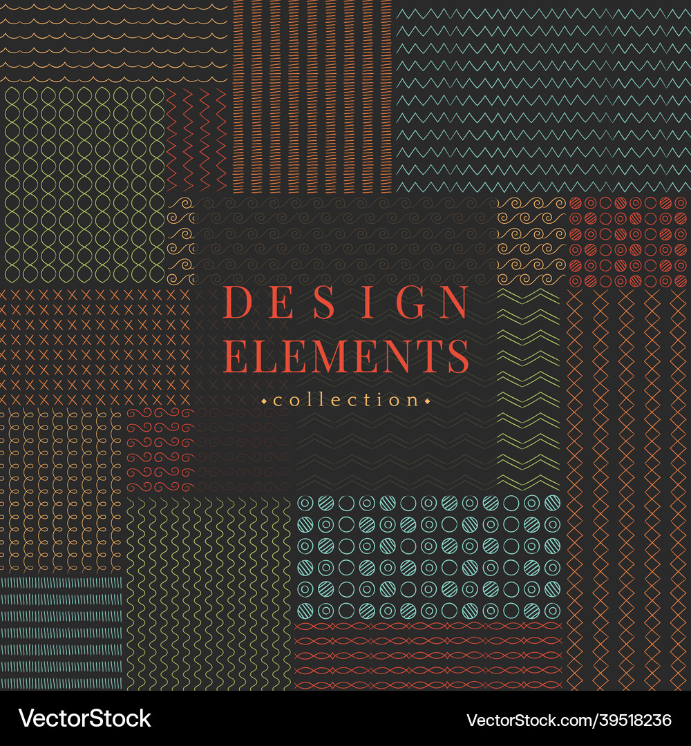 Divider line design elements collection Royalty Free Vector