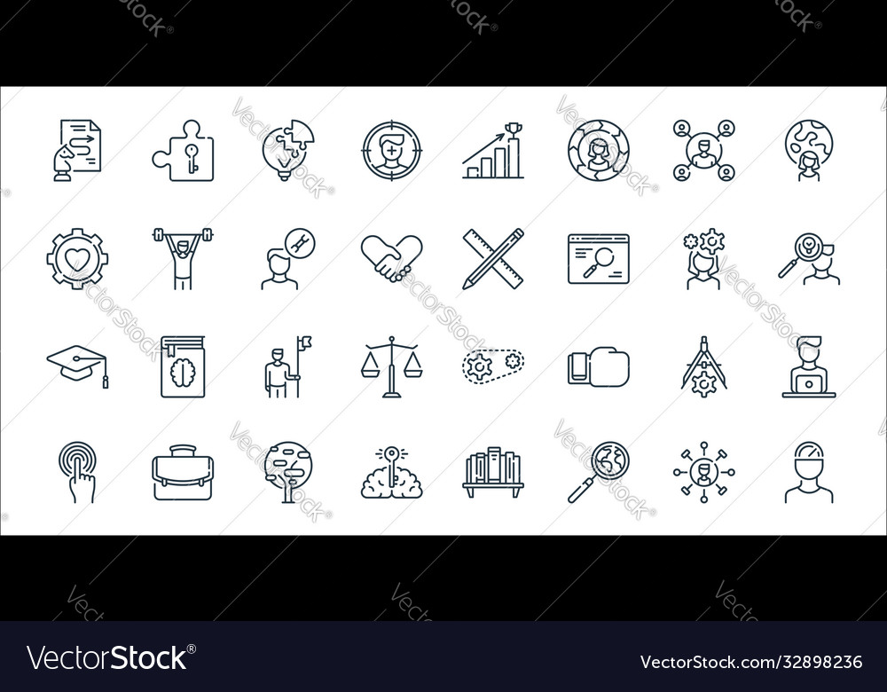 Life skills line icons linear set quality vector image Life skills line icons linear set quality