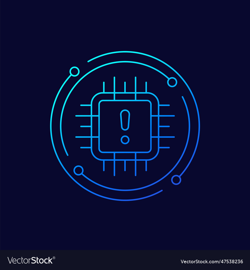 Microchip supply shortage icon in linear design