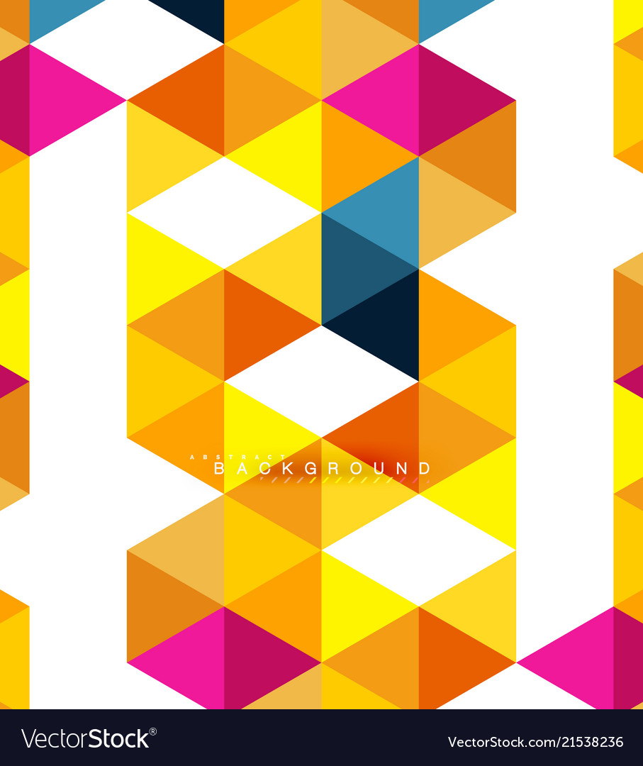 Multicolored triangles abstract background mosaic vector image Multicolored triangles abstract background mosaic