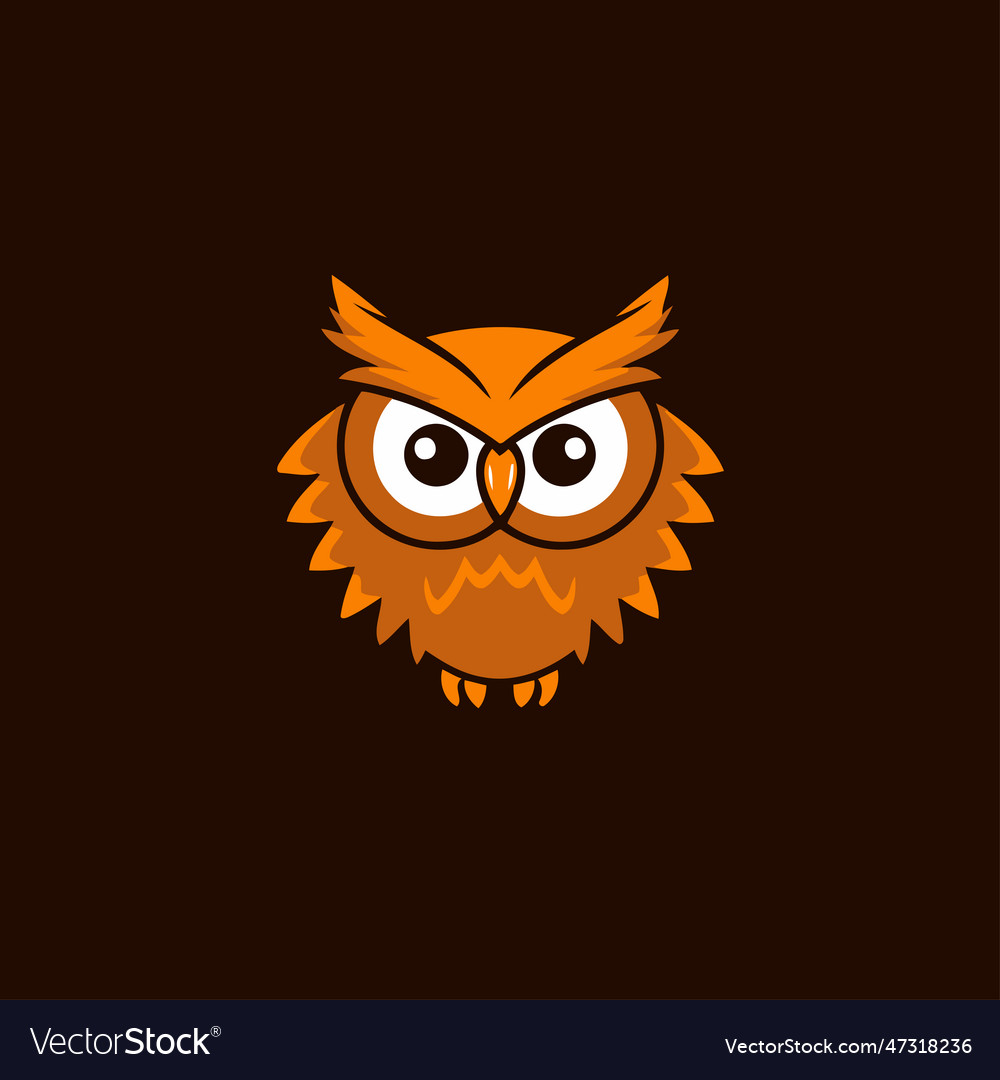 Owl logo concept design template of funny icon