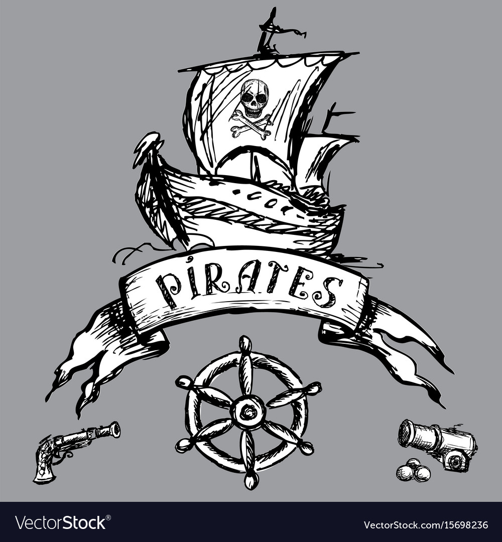 Free Vector  Hand drawn pirate logo template