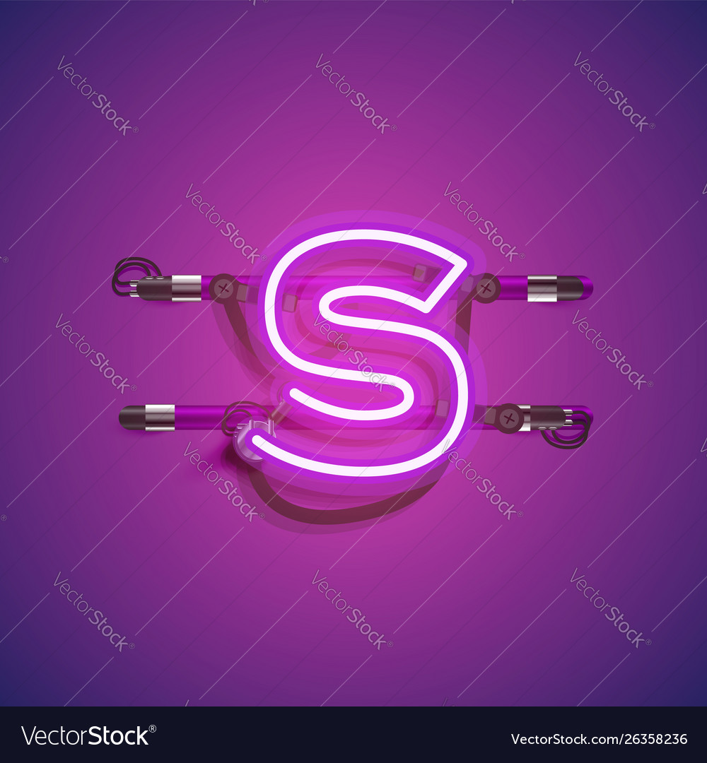 Realistic neon character with wires and console vector image Realistic neon character with wires and console