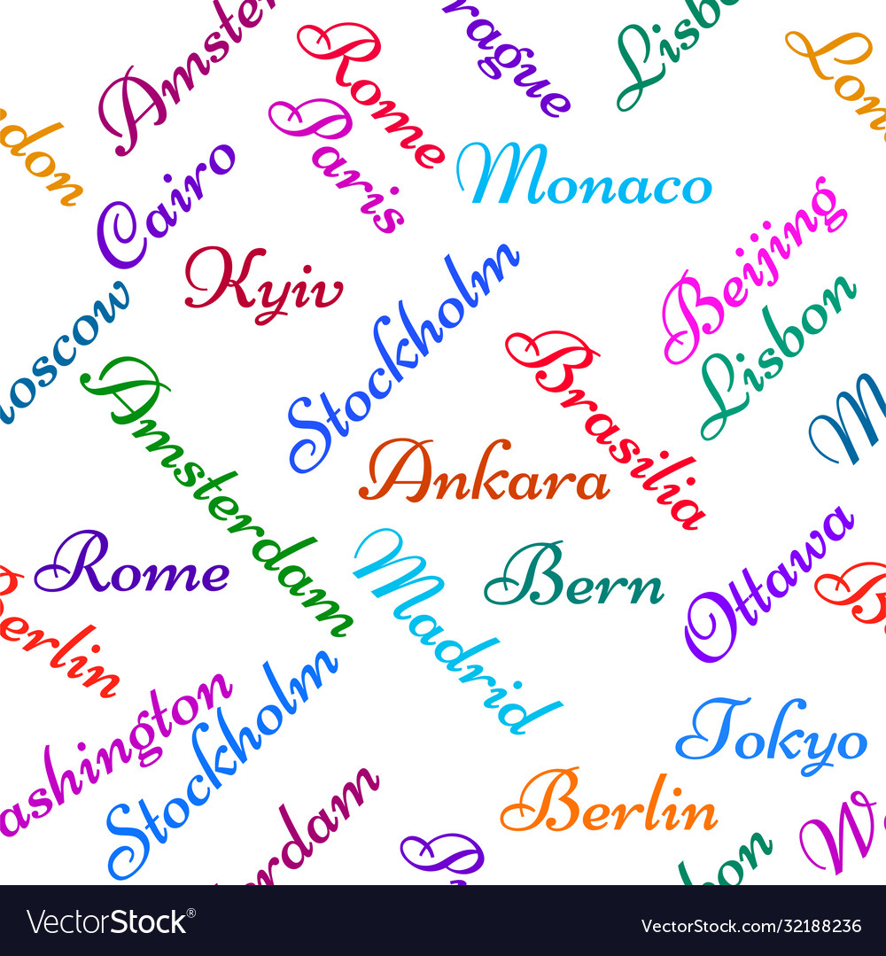 Seamless pattern with name capitals