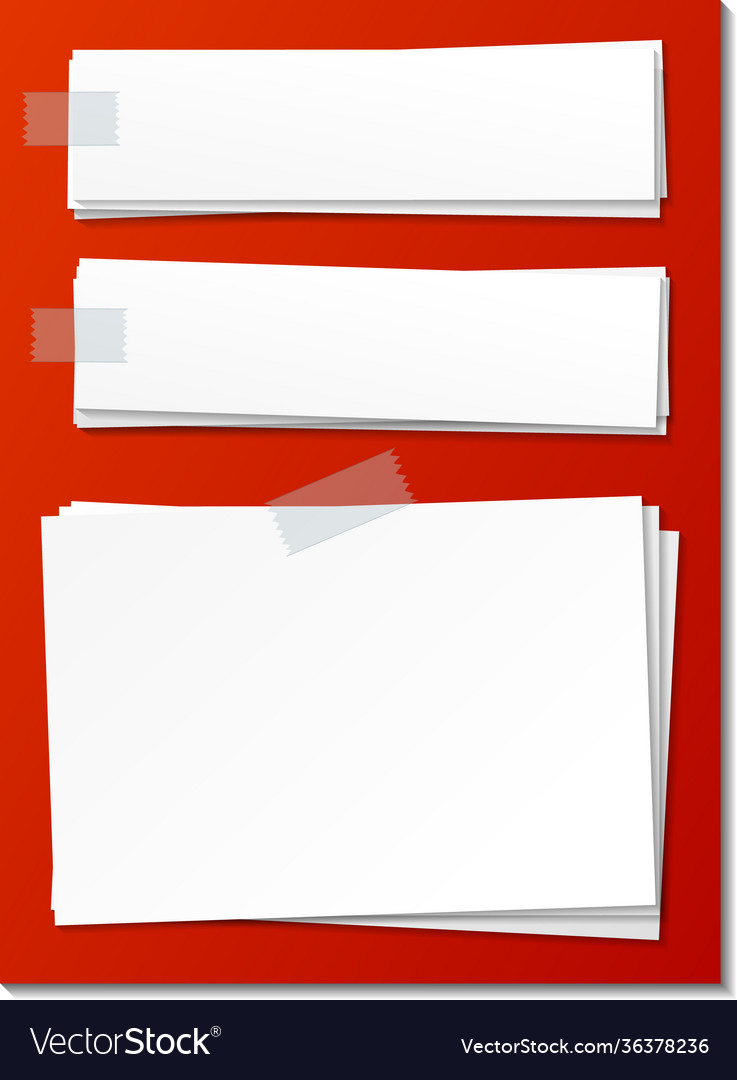 Set empty sticky note paper template vector image Set empty sticky note paper template