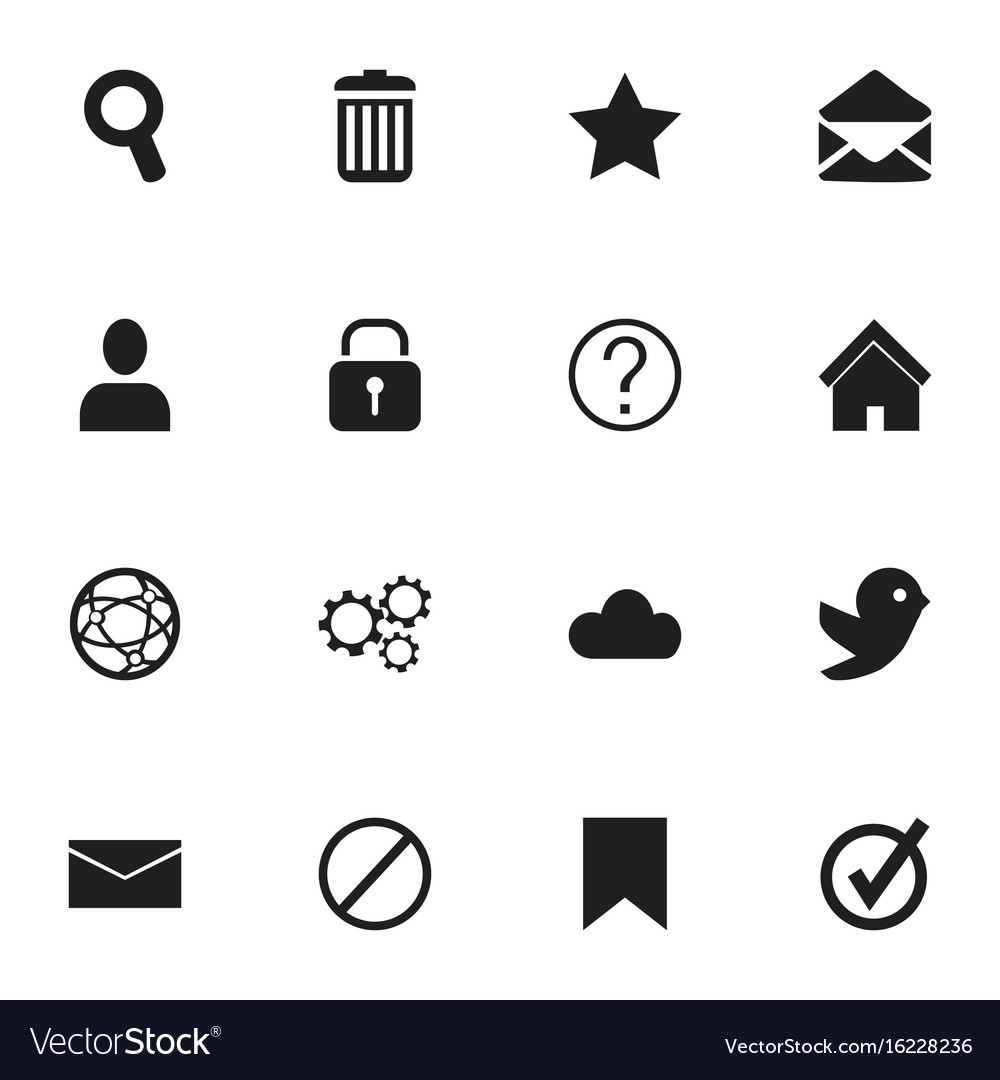 Set of 16 editable network icons includes symbols