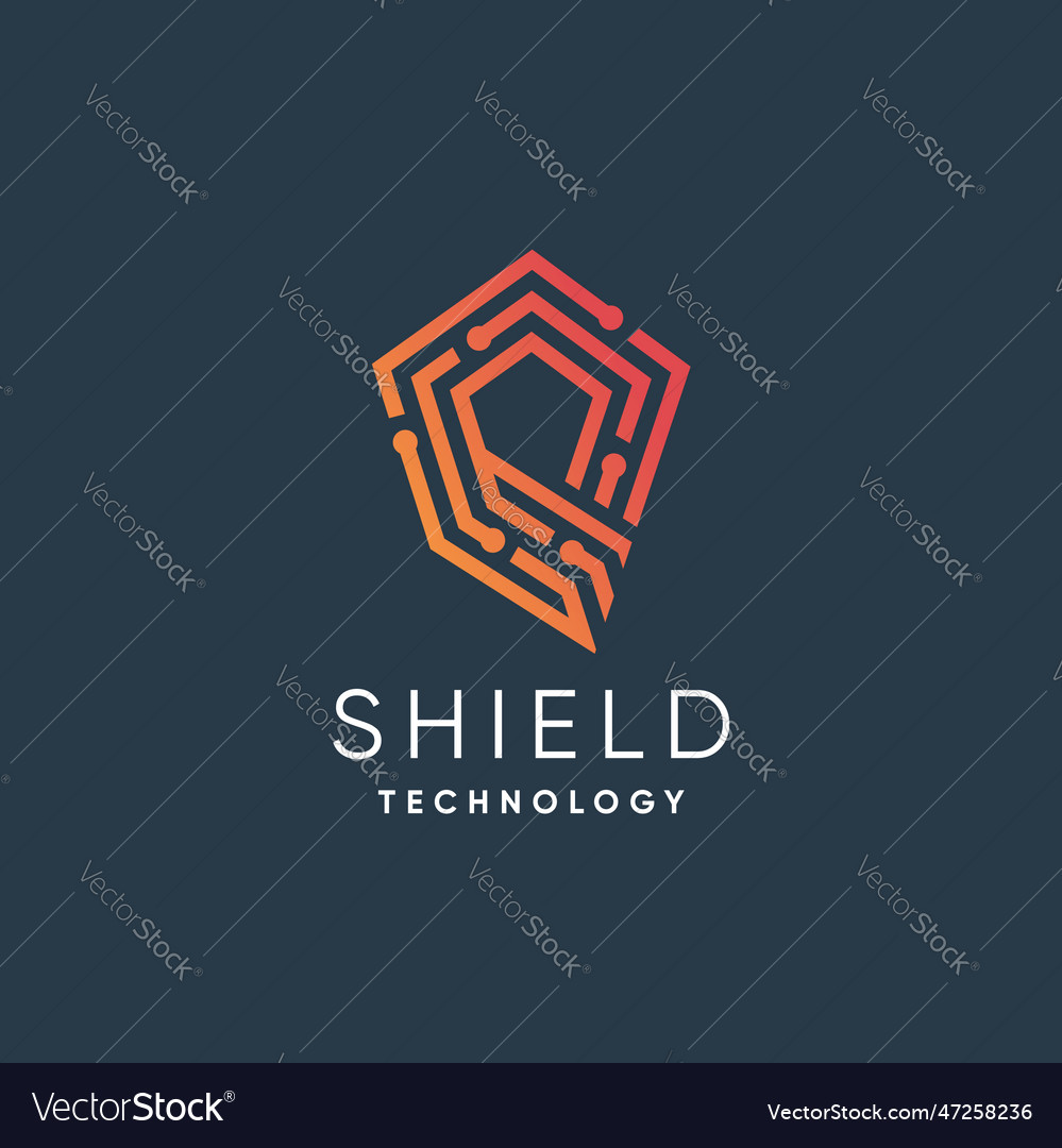 Shiled tech logo design with modern unique style