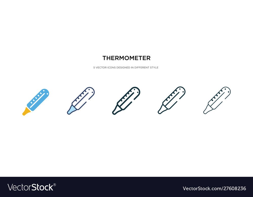 Thermometer icon in different style two colored Vector Image Thermometer icon in different style two colored