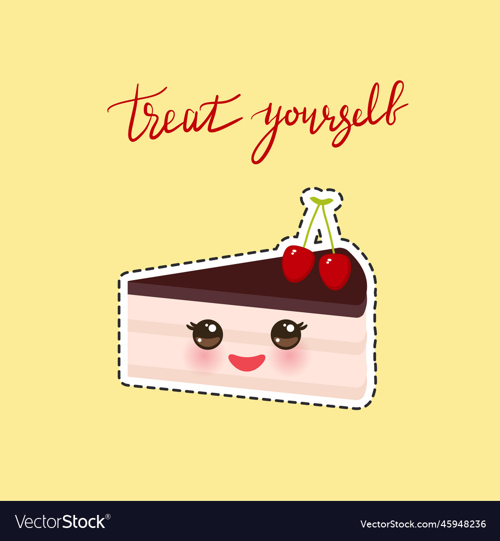 Treat yourself card banner template hand drawn