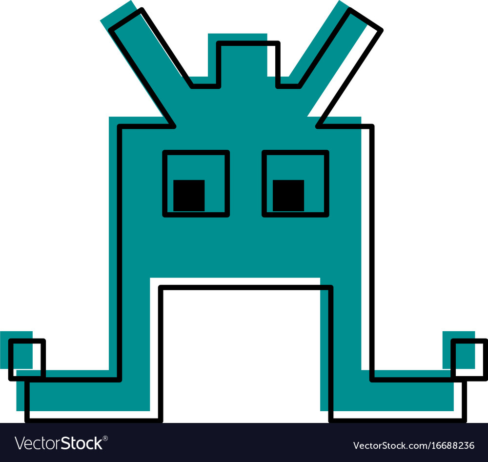 Videogame pixel character icon image
