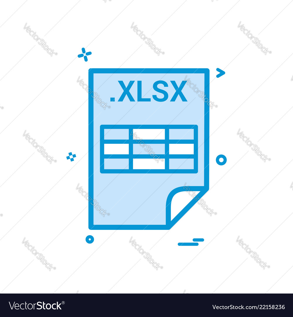 Xlsx application download file files format icon vector image Xlsx application download file files format icon