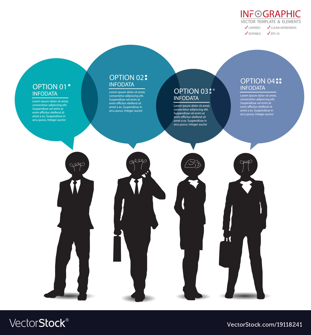Abstract element infographics 4 option design
