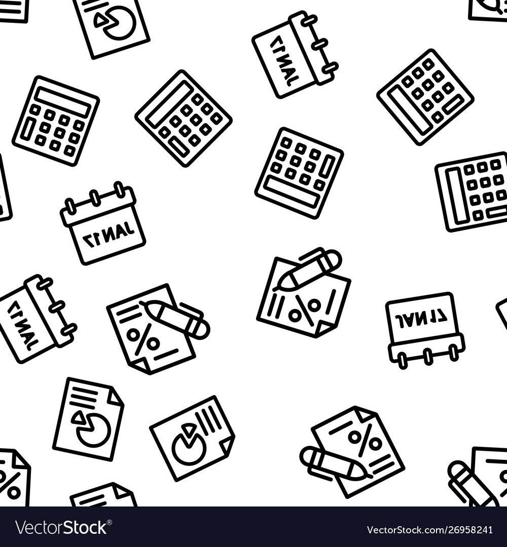 Accounting elements seamless pattern Royalty Free Vector