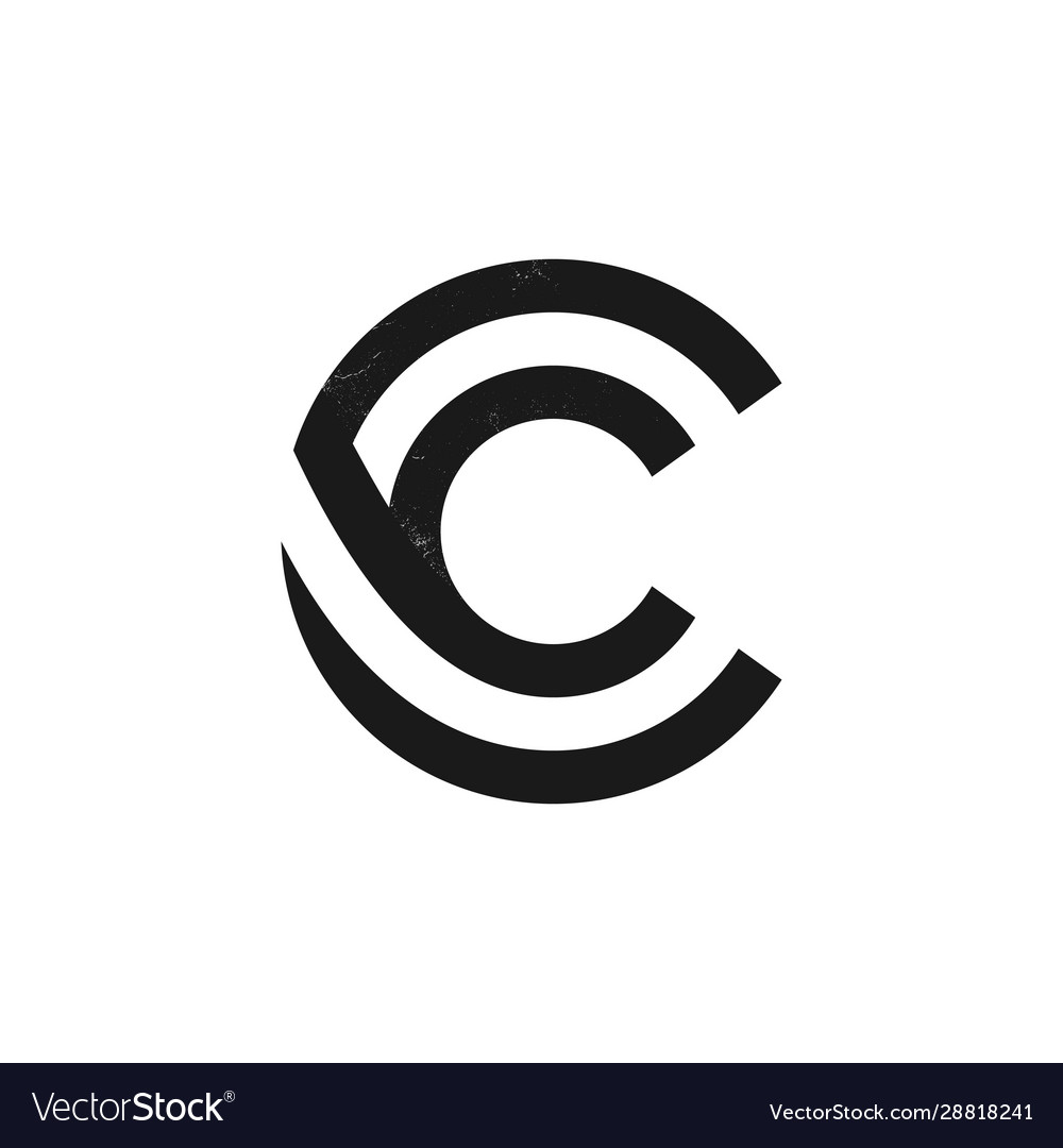 C letter logo formed two parallel lines Royalty Free Vector