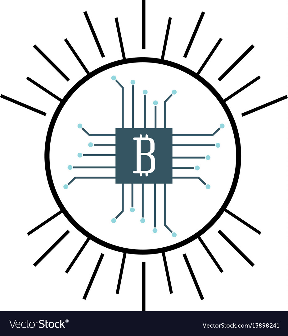 Circuit with bitcoin icon