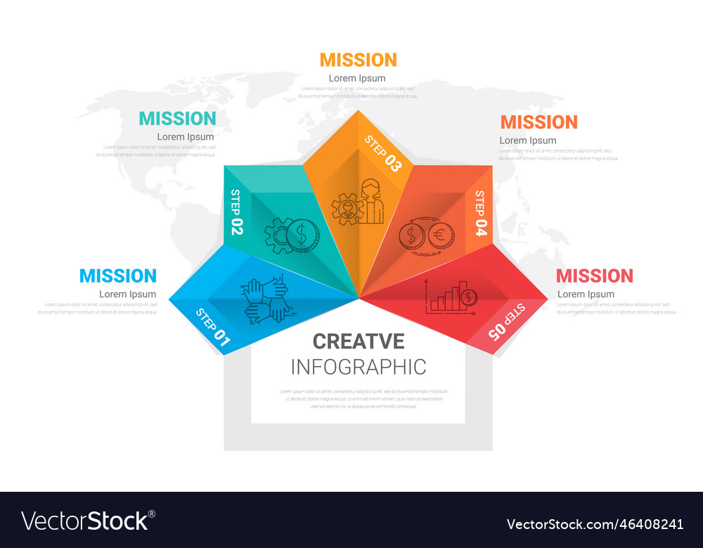 Infographic design template with numbers 5 option Vector Image Infographic design template with numbers 5 option
