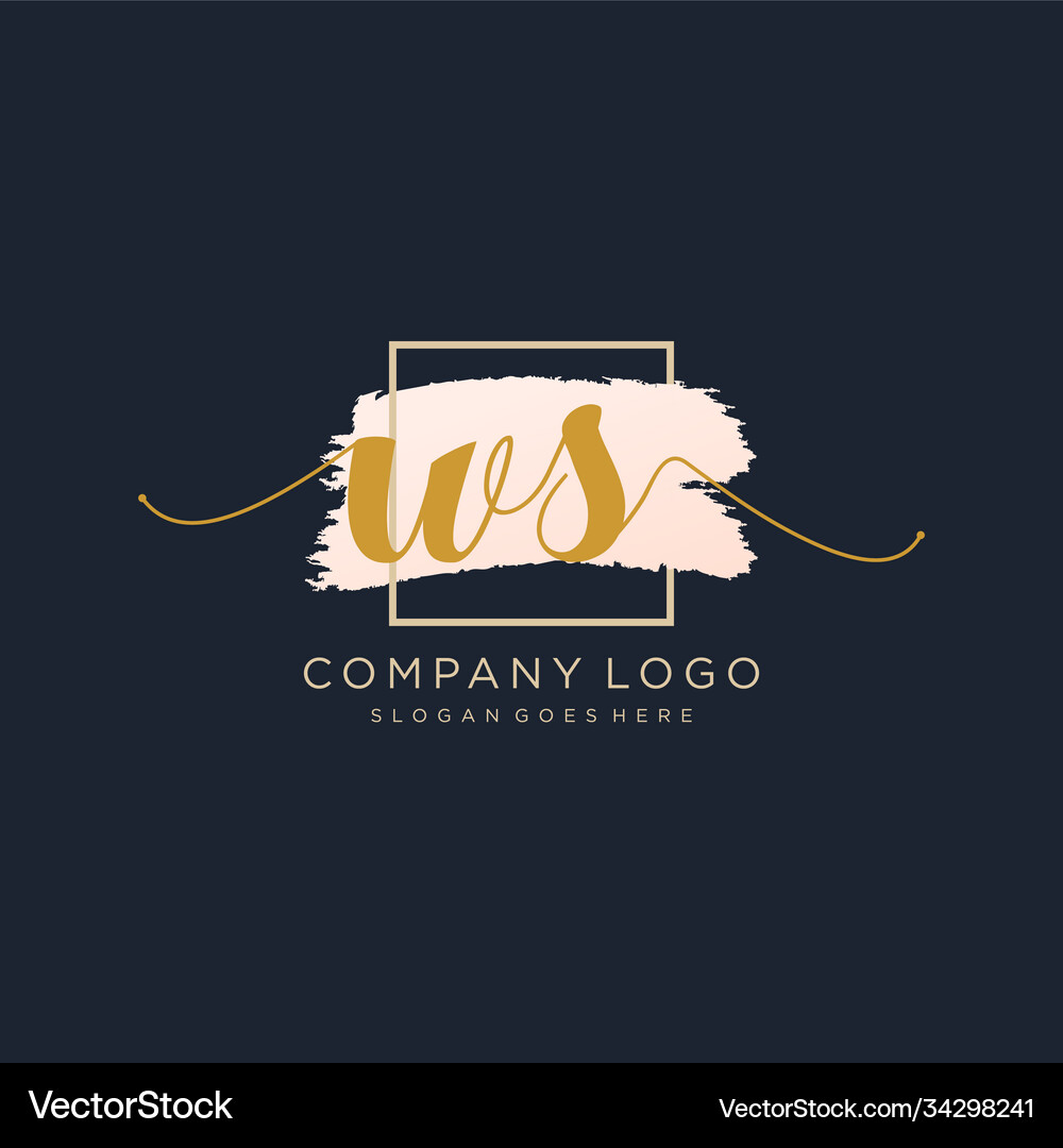 Ws Lettering Initial ws handwriting logo with circle template Vector Image