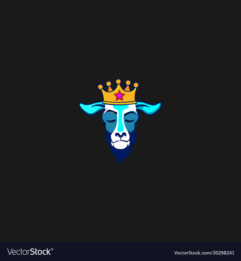 King goat mascot logo vector image King goat mascot logo