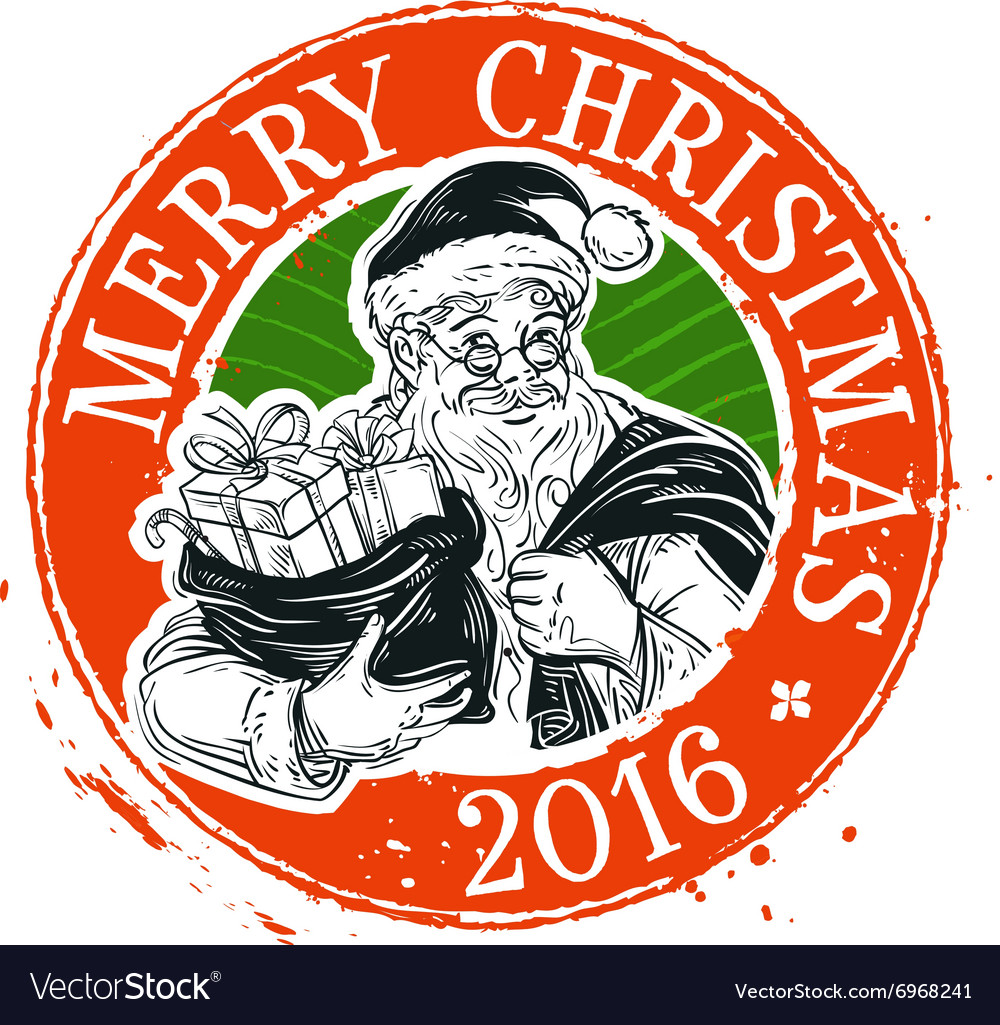 Merry christmas and happy new year logo Royalty Free Vector