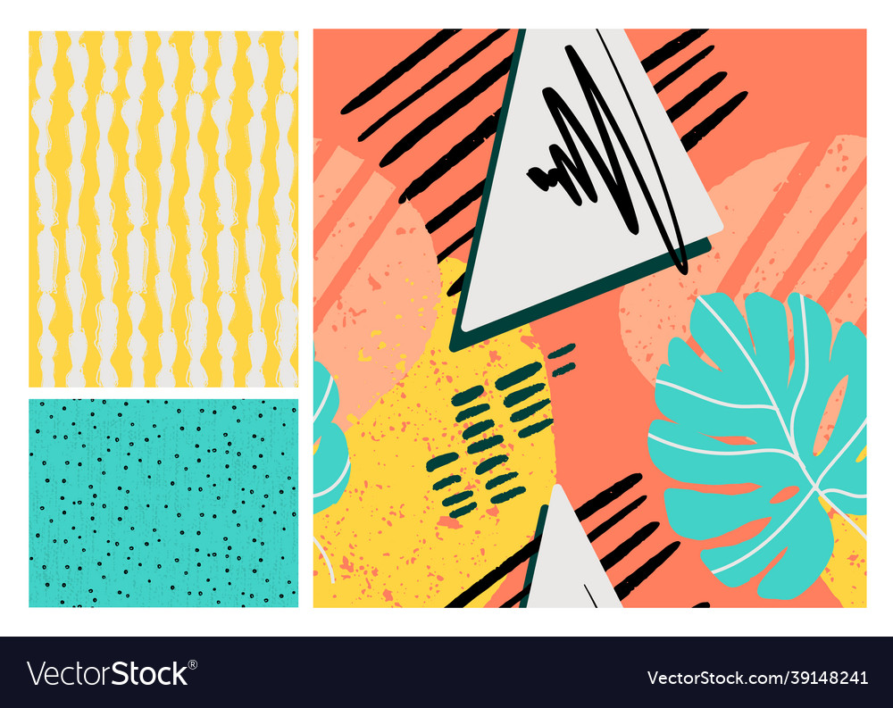 Nostalgia flower spring texture collection vector image Nostalgia flower spring texture collection