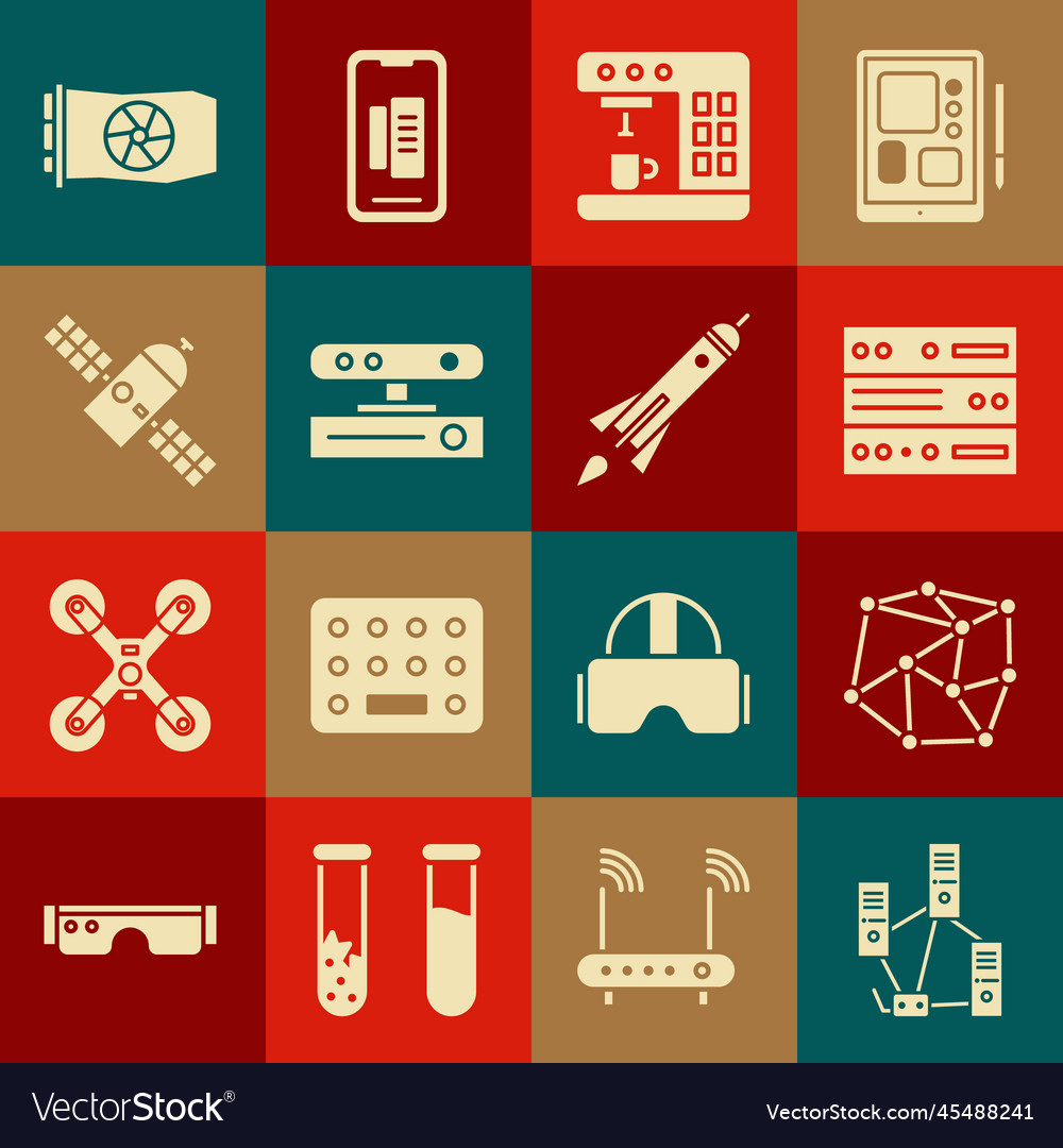 Set computer network neural server data web vector image Set computer network neural server data web